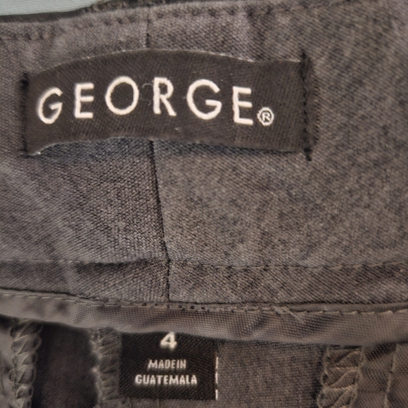 Women Gray Dressy Pants With Leather Details - Picture 2 of 5